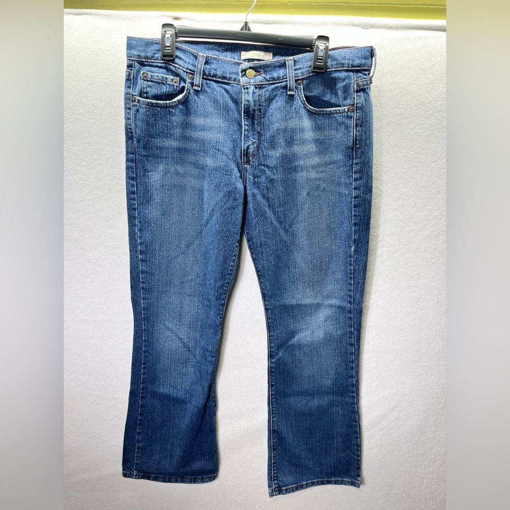 Levi’s 515 Bootcut‎ Jeans Womens 12 S Short Blue Denim Stretch Pants Comfy 2556